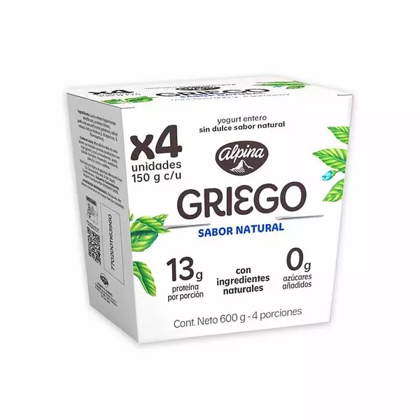 Yogurt Griego Alpina Natural X4