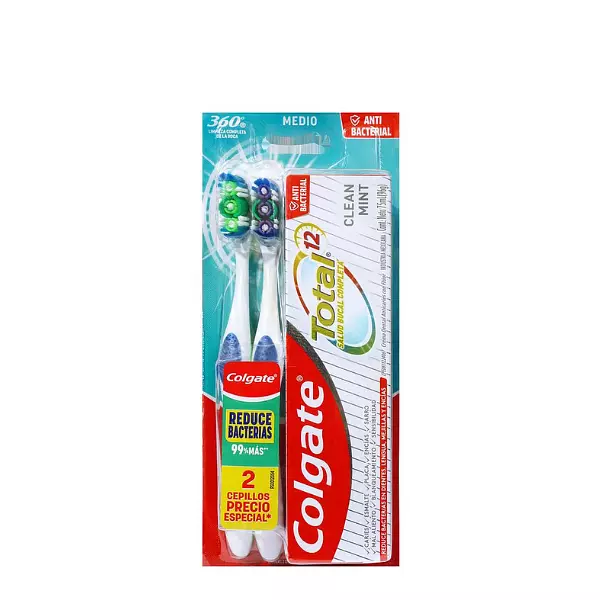 Cepillo Dental Colgate 360° X2 +Crema Dental Total Clean 75ml