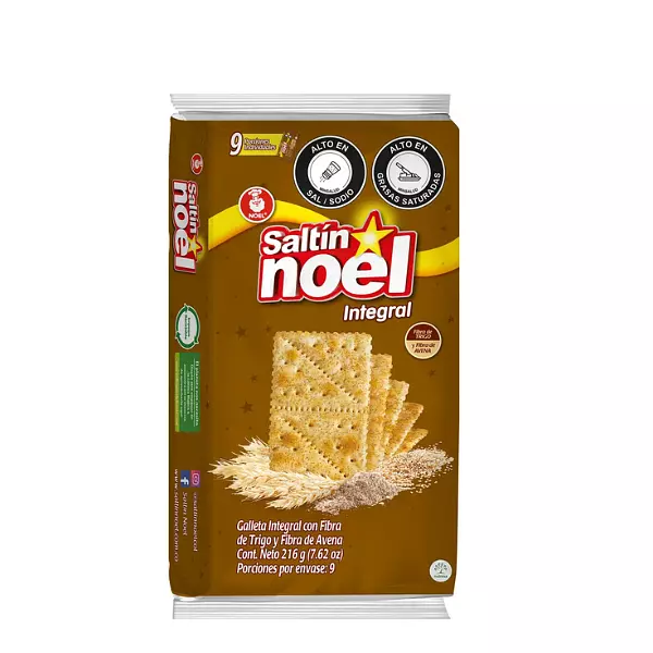 Galleta Saltín Noel Integral Doble Fibra X9