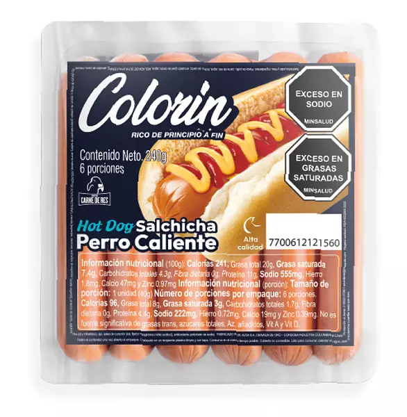 Salchicha Perro Caliente Colorín X6