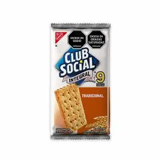 Club Social Galletas Integral Tradicional X 9 Unidades