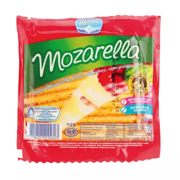 Queso Mozarella Alpina 250gr