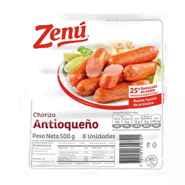 Zenu Chorizo Antioqueño X8