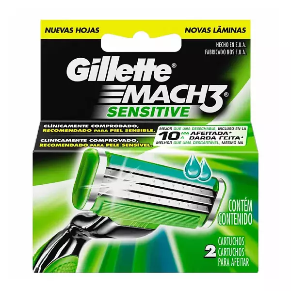 Cartuchos Maquina de Afeitar Gillette Mach 3 Sensitive