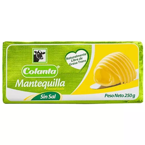 Colanta Mantequilla Sin Sal 250gr