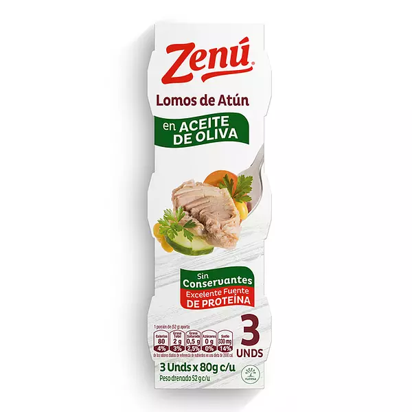 Atún Zenú Lomitos En Aceite De Oliva X3