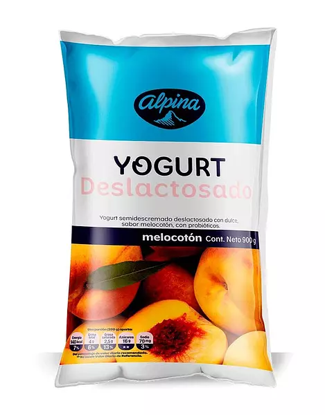 Yogurt Deslactosado Alpina Melocotón