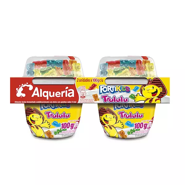 Yogurt Fortikids Alquería Trululu X2