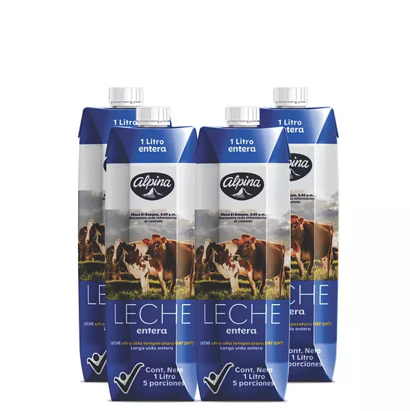 Leche Entera Alpina Tetra Pack X4