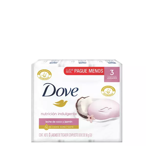 Jabón De Baño Dove Leche De Coco X3