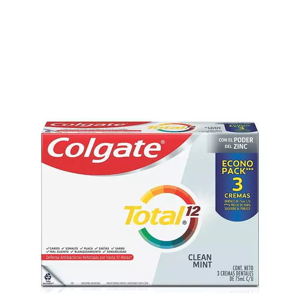 Crema Dental Colgate Total 12 X3 Clean Mint