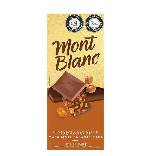 Chocolatina Mont Blanc Con Trozos De Macadamia