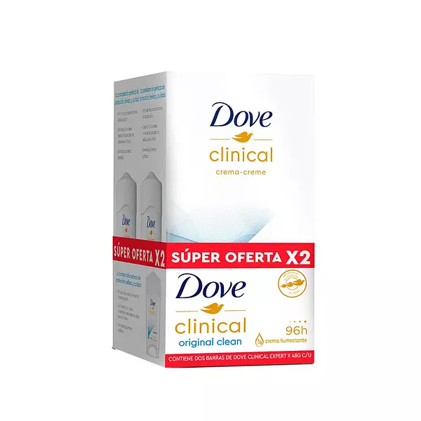 Desodorante En Barra Dove Clinical Original Clean X2