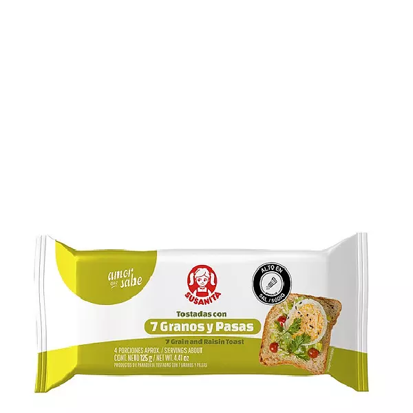 Tostadas Susanitas 7 Granos Y Pasas