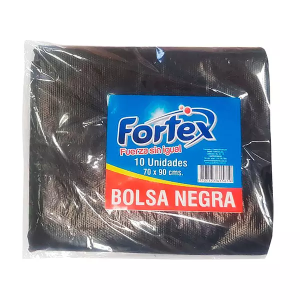 Fortex Bolsa Aseo Negra X10 70x90cm