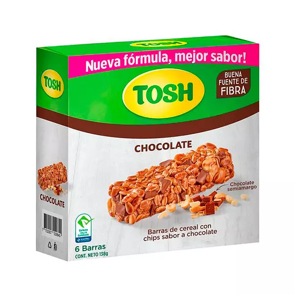 Tosh Barra Cereal Chocolate X6