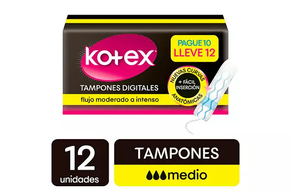 Kotex Tampon Dig. Med X12