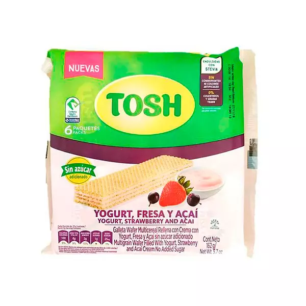 Tosh Wafer Fresa Acai Bs*6