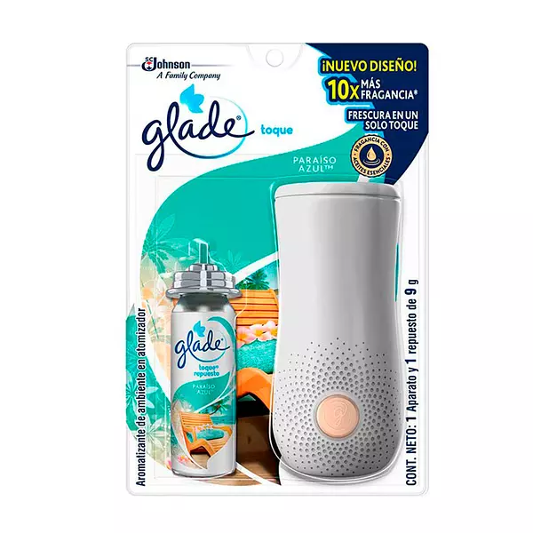 Ambientador Glade Repuesto Toque Paraiso Azul 9gr