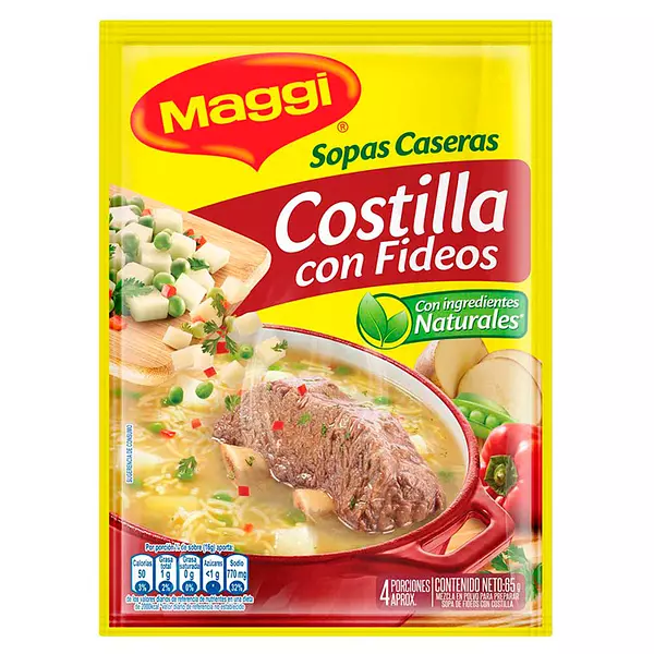 Maggi Costilla con Fideos